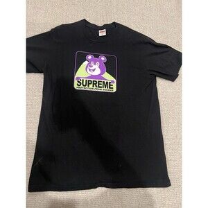 Ultra Rare Supreme Bear Tee Black Purple T-Shirt Sz Med FW20 Protection Suckas